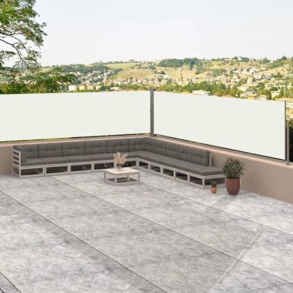 vidaXL Toldo lateral retrátil 117x1000 cm cor creme