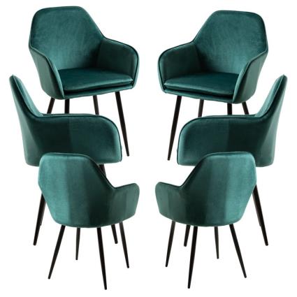 Presentes Miguel - Pack 6 Cadeiras Chic Black - Verde