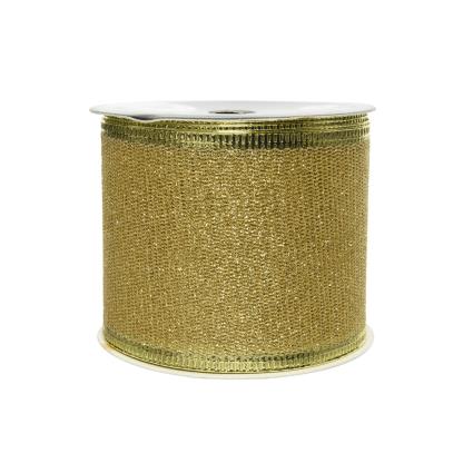 LAÇO COM PURPURINA DOURADO 270X6,3CM