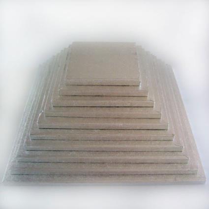 Base Alta Bolos Quadrada Prateada 12.5cm