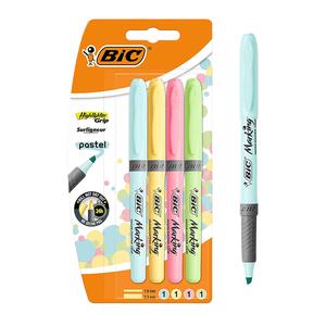 BIC - Pack 4 marcadores fluorescentes pastel