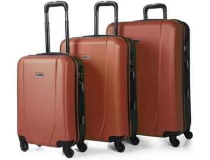 Conjunto 3 Malas de Viagem ITACA Abs (35/70/100 L - Vermelho)