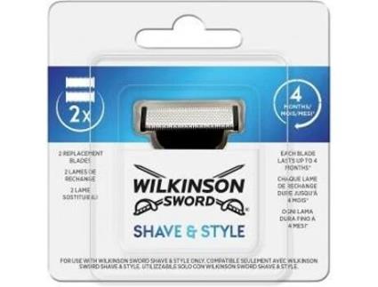 Pack 2 Cuchillas Wilkinson Sword Shave & Style Duración 4 Meses Por Lámina Recortadora Facial para Hombres