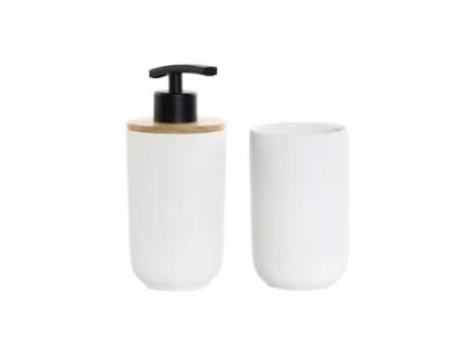 Conjunto de Banho Dkd Home Decor Branco Bambu Gré.