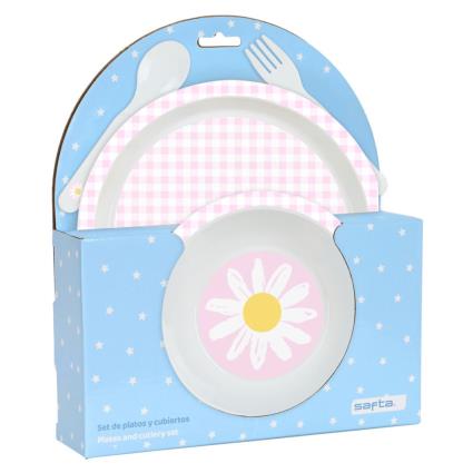 Safta Preescolar Flor Plates And Cutlery Set