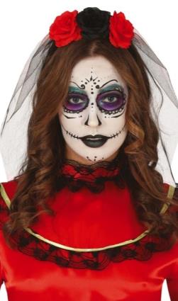 Diadema de Catrina com Véu para criança