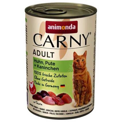 Animonda Carny Adult Chicken Turkey And Rabbit 200g Wet Cat Food Dourado