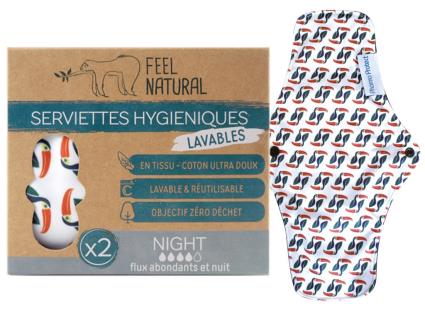 Pensos Feel Natural Higiénicos Reutilizáveis Noite 2un
