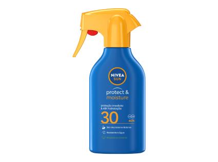 Protetor Solar Spray Familiar Resistente À Água Fp30 Protect & Moisture Nivea Sun 270 Ml