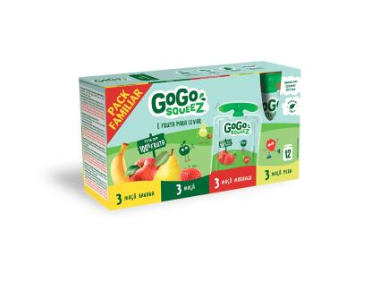 Saqueta Fruta Go Go Squeez Pack Familiar 12 X 90g