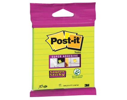 Bloco Notas Aderente Post-it Super Sticky Lima 75 Folhas 100x100cm