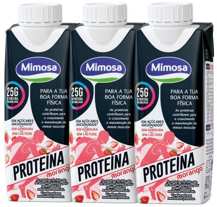 Leite Sem Lactose Mimosa Morango Mais Proteína 3x250ml