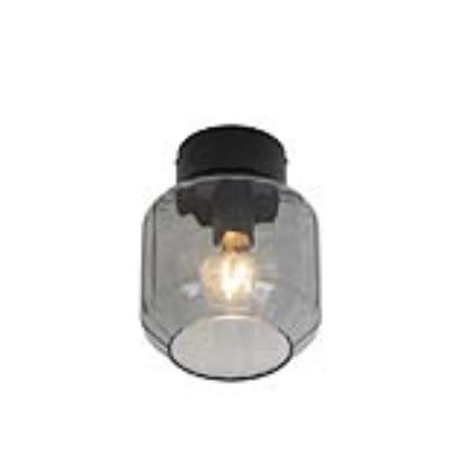 Candeeiro de tecto moderno preto vidro fumê - STIKLO