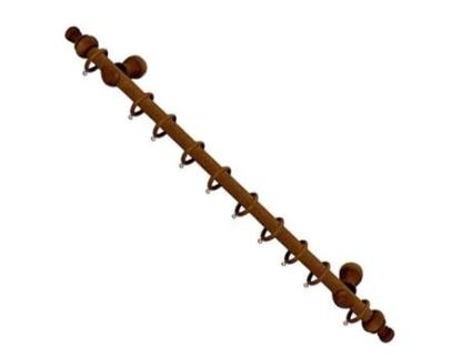 Barra cortina madera completa 1,80 metros x 28 mm. nogal