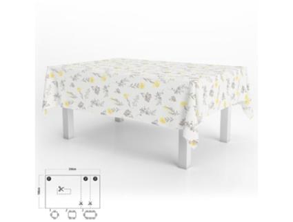 Mantel hule rectangular flores amarillas impermeable antimanchas pvc 140x250 cm.  recortable uso interior y exterior