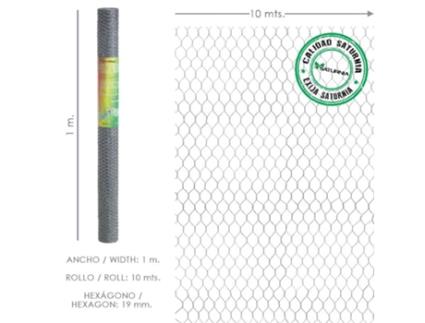 Enrejado triple torsion 19 / ancho 100 cm. rollo 10 metros uso domestico