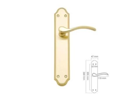 Juego manivelas para puertas, laton  pulido satinado  oryx isabel