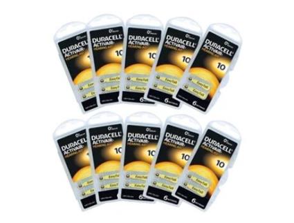 Duracell Activair 10 pilhas de 10 placas para aparelhos auditivos