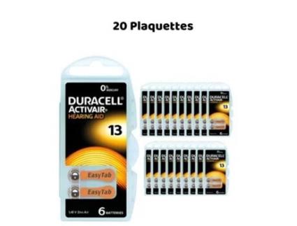 Duracell Activair 13 13 20 Placas pilhas para aparelhos auditivos