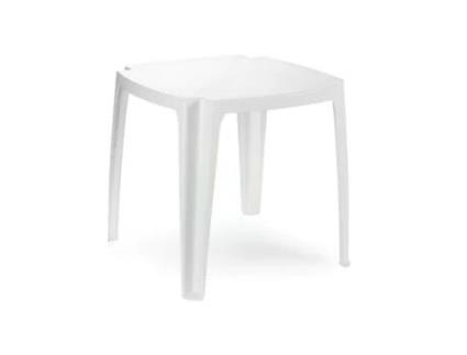 Mesa resina monobloc blanca apilable 75x75 cm.