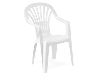 Silla resina monoblock respaldo alto blanco zena