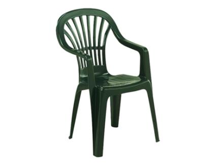 Silla resina monoblock respaldo alto verde zena