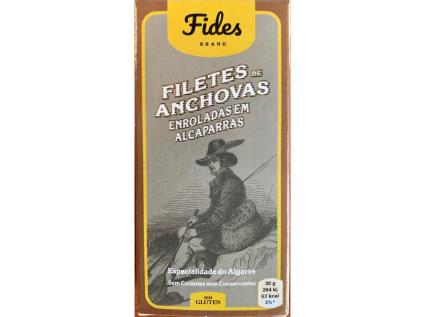 Filetes De Anchovas Fides Enroladas Em Alcaparras 50(30)g
