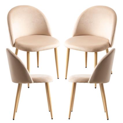 Presentes Miguel - Pack 4 Cadeiras Vint Veludo - Beige