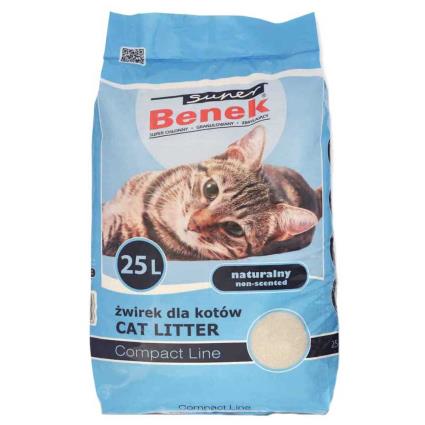 Super Benek Compact Natural 25l Cat Litter Transparente