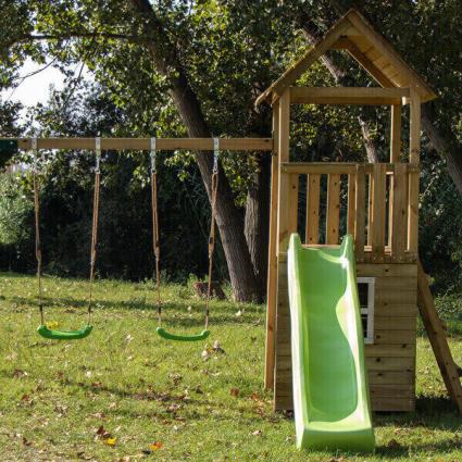 Parque infantil Tibidabo XL com casita e baloiço duplo