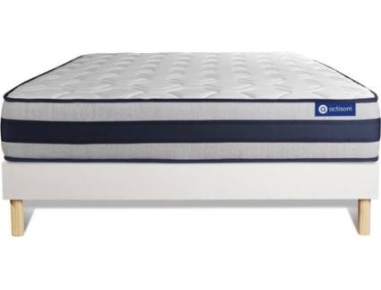 Conjunto de Estrado Branco + Colchão  Actiflex Ergo (130x220 cm - Molas Ensacadas)