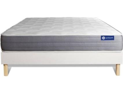 Conjunto de Estrado Branco + Colchão  Actiflex Dream (180x220 cm - Molas Ensacadas)