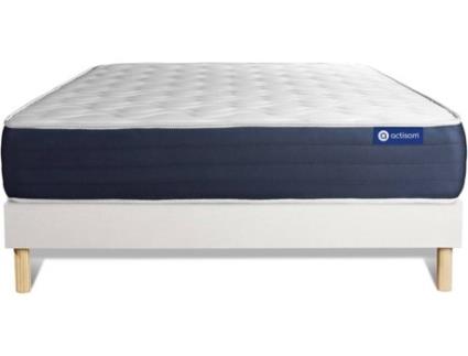 Conjunto de Estrado Branco + Colchão  Actimemo Sleep (140x220 cm - Espuma Viscoelástica)