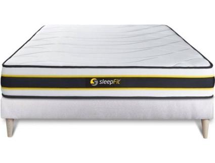 Conjunto de Estrado Branco + Colchão  Flexy (120x200 cm - Molas Ensacadas)