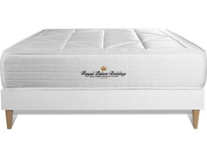 Conjunto de Estrado Branco + Colchão  Windsor (150x195 cm - Molas Ensacadas)
