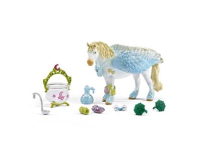 Conjunto de Figuras  Cavalo Élfico e Acessórios de Cuidados Médicos