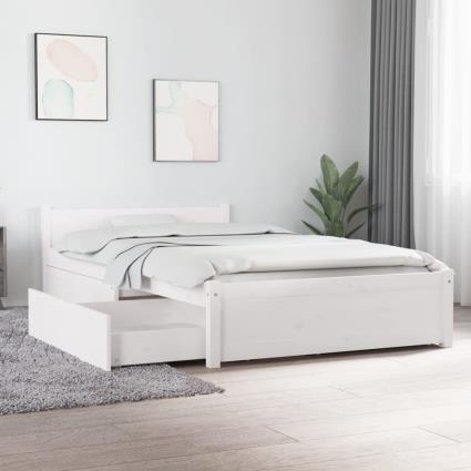 vidaXL Estrutura de cama c/ gavetas 100x200 cm branco