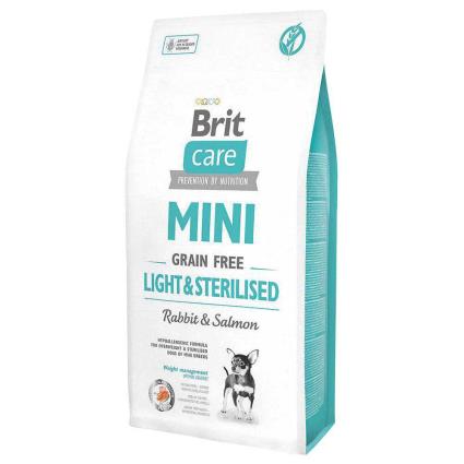 Brit Care Mini Light And Stelised Rabbit And Salmon 2kg Dog Food Transparente