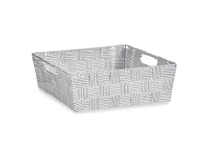 Cabaz Entrançada Tecido Branco (23 X 8 X 27 Cm)
