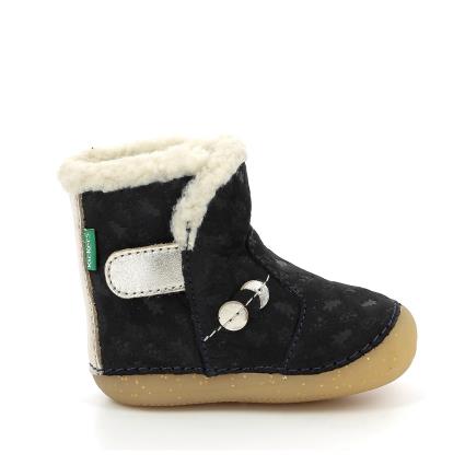 Kickers Botas em pele com forro, So Windy, rasto suave