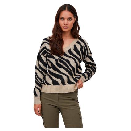 Vila Ril Feami Mix V Neck Sweater Castanho M Mulher