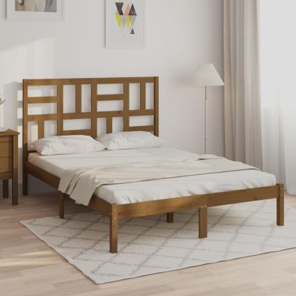 vidaXL Estrutura de cama 160x200 cm madeira maciça castanho mel