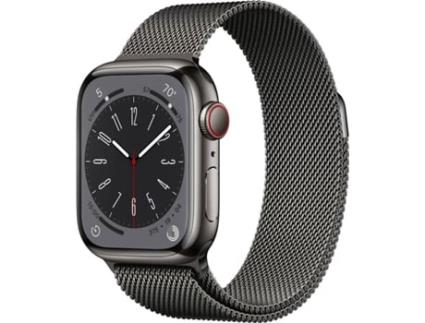 APPLE Watch Series 8 GPS+Cellular 41 mm Grafite com Loop Milanesa Grafite