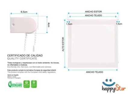 Estore de Rolo HAPPYSTOR Vichy Impressão Digital Gostar Celeste 150x180 cm