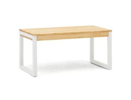 Mesa de Centro BOX FURNITURE iCub (Branco - Madeira e Aço - 120 x 50 x 52 cm)