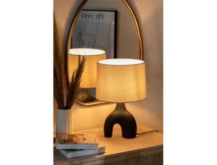 Candeeiro de Mesa SKLUM (Preto - 43 cm - CerÃ?Â¢mica e Linho - E27)