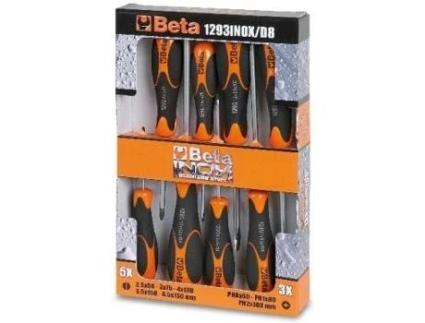 Jogo de 8 Chaves BETA Fenda y Phillips 1293Inox/D8