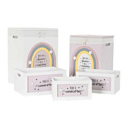 Conjunto de Cestos Dkd Home Decor Branco Infantil.