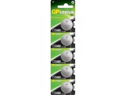 Gp pilas litio 5 pilas boton (cr2450-b5 gp)  3,0v-610 mah g076