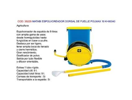 Matabi espolvoreador dorsal de fuelle polmax 10 k 80340